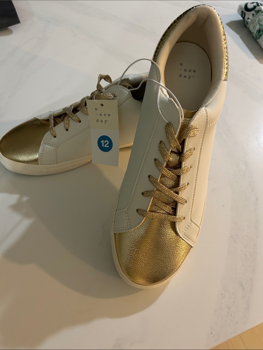a new day Women's Gold & Cream Low-Top Sneakers